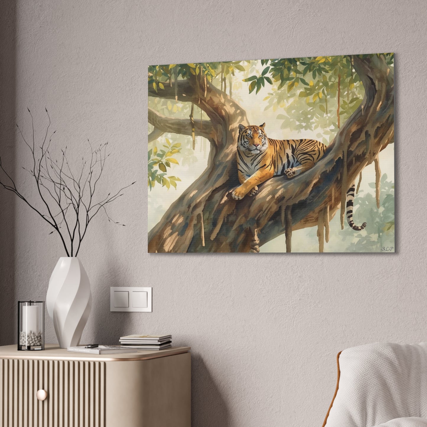 Tiger Lounging - Canvas Stretched, 0.75" - 2026 Wall Art - Animals