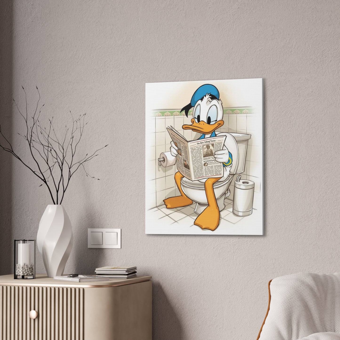 Duck in the Library - Canvas Stretched, 0.75 - Wall Art 2026 - Bathroom Humor"