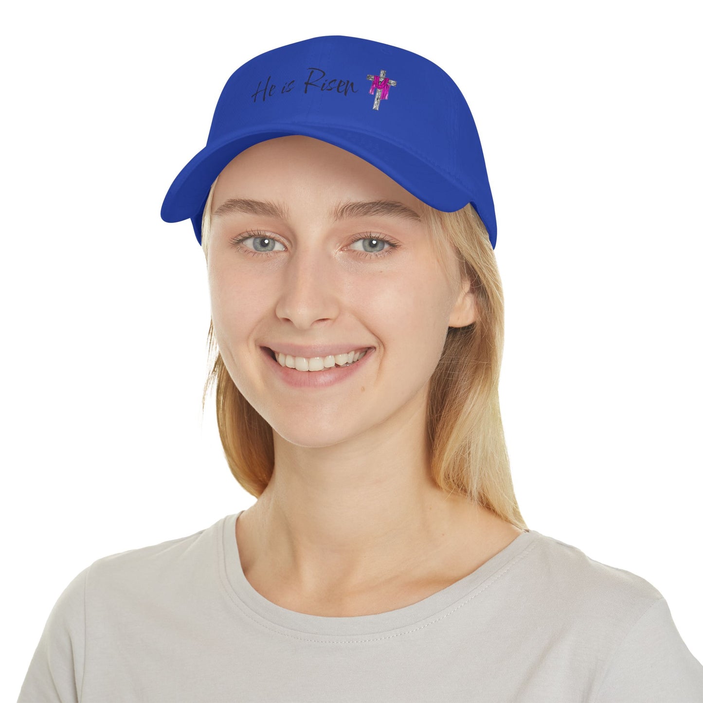 He is Risen - Black - Low Profile Baseball Cap - Easter - Mother's Day - Father's Day