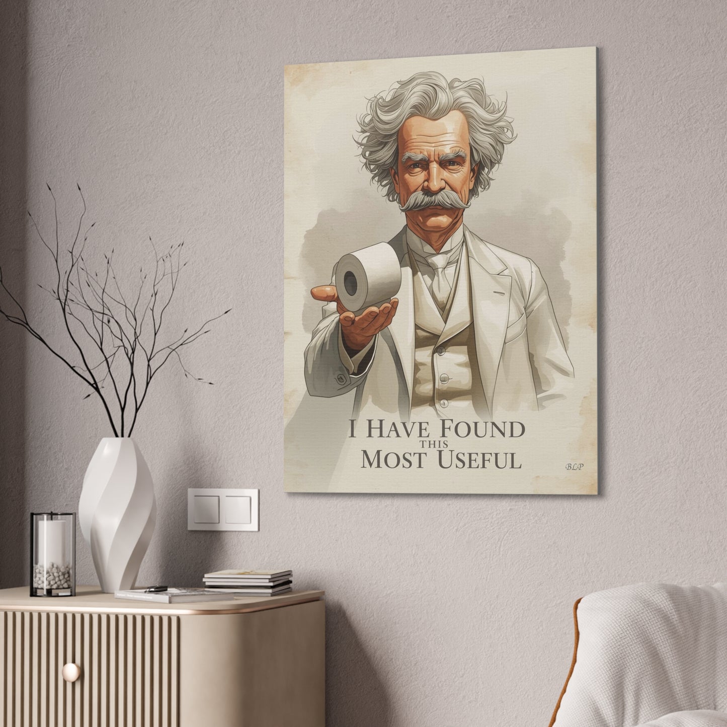 Twain - Canvas Stretched, 0.75" - 2026 Wall Art - Bathroom Humor