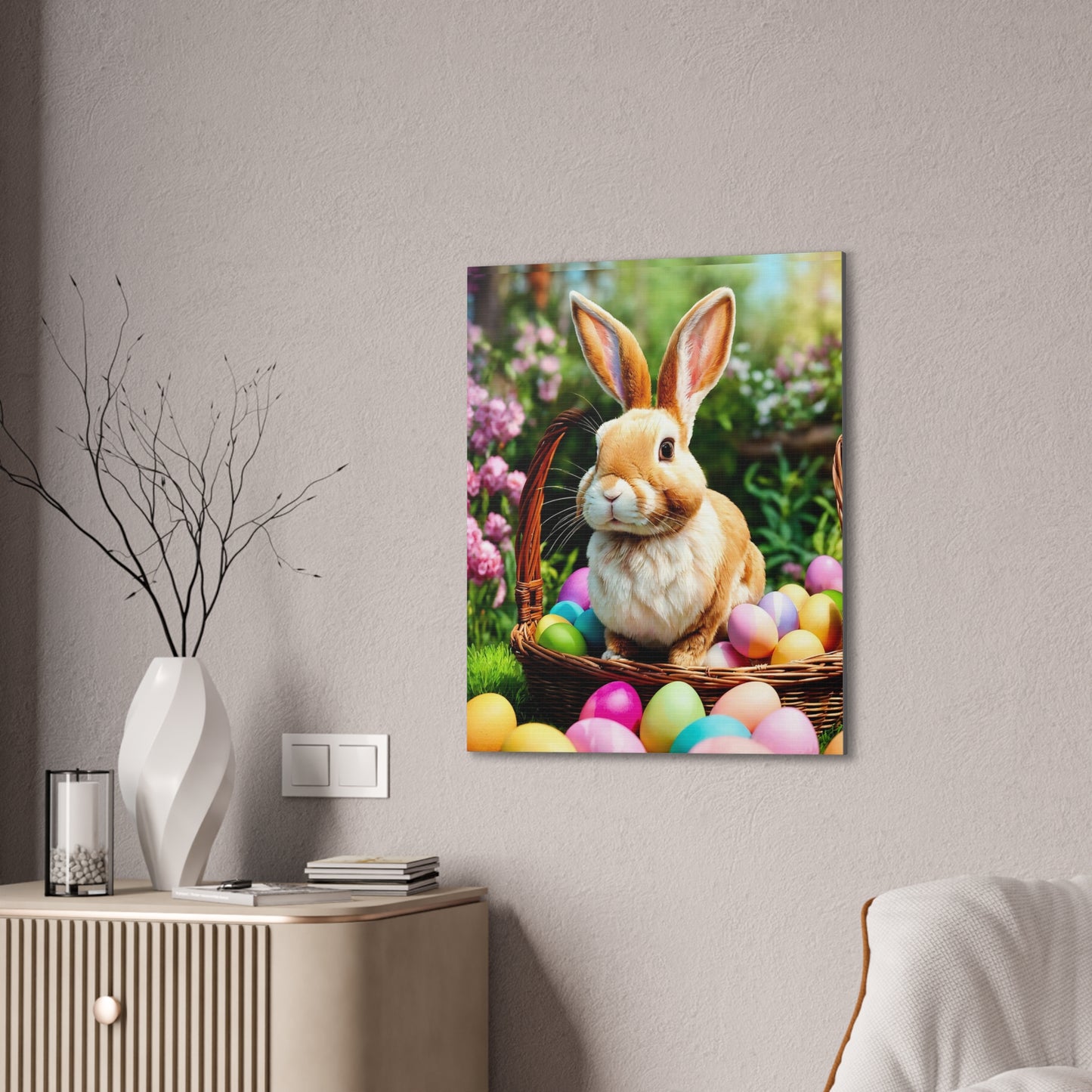 Easter Bunny - Canvas Stretched, 0.75" - 2026 Wall Art - Holidays