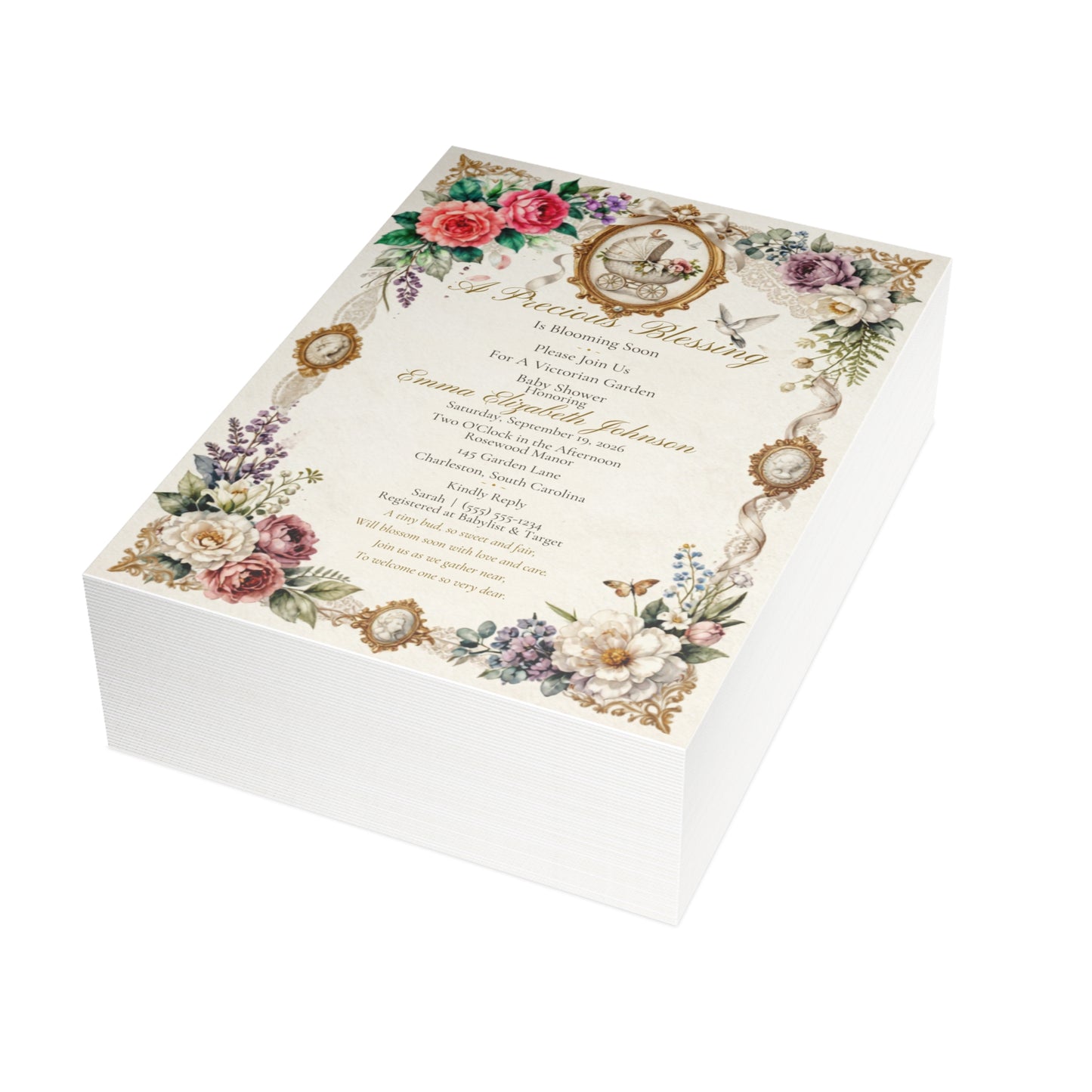 Victorian Baby Shower - Postcard Bundles (envelopes included)