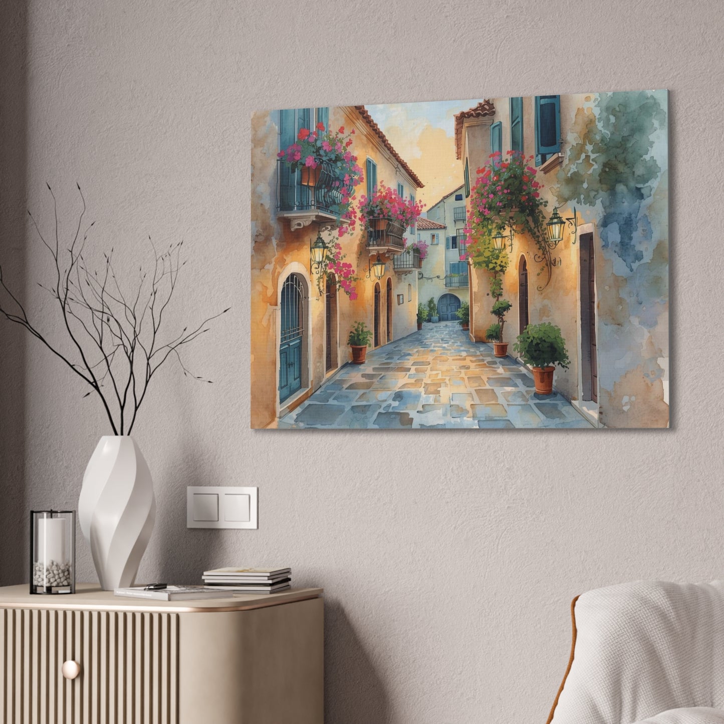 Old Italian Street - Canvas Stretched, 0.75"- 2026 Wall Art Places