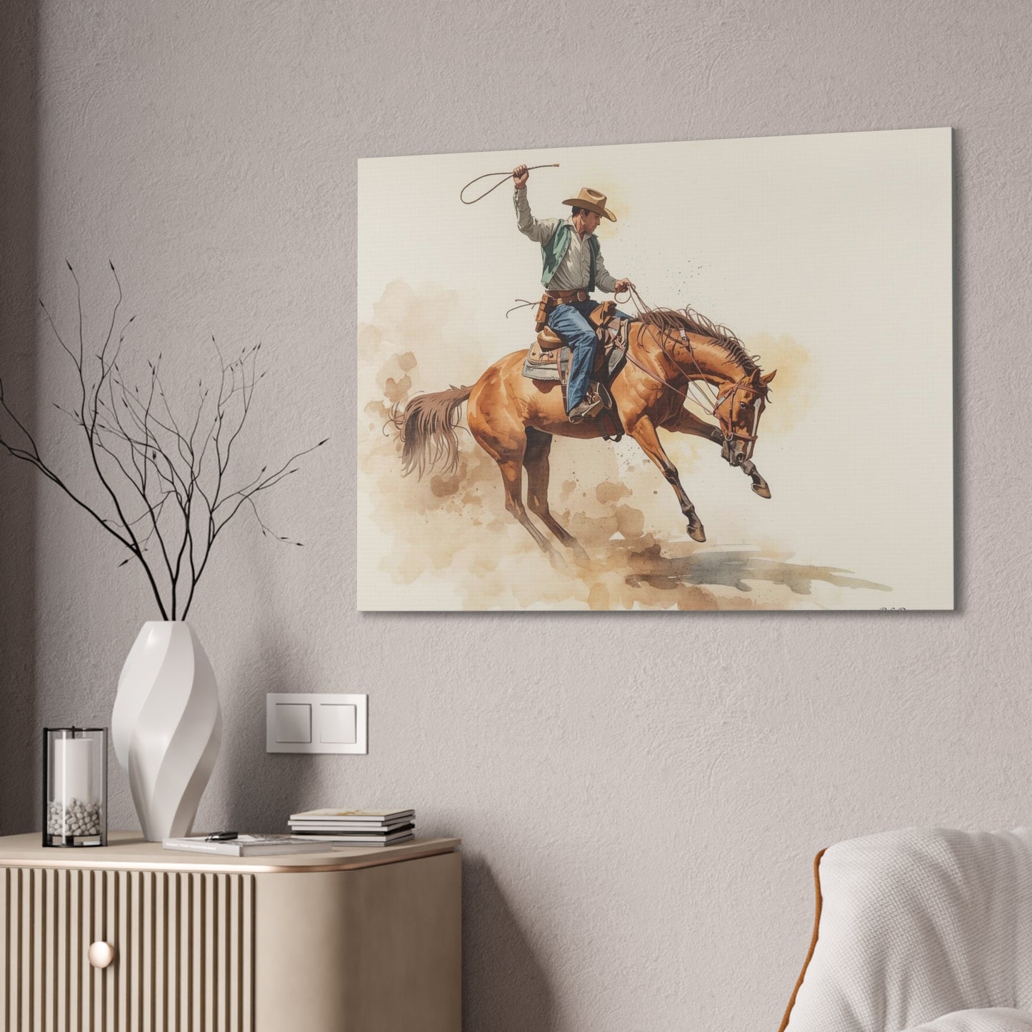Bronc Rider - Canvas Stretched, 0.75" - Wall Art 2026 - Individuals