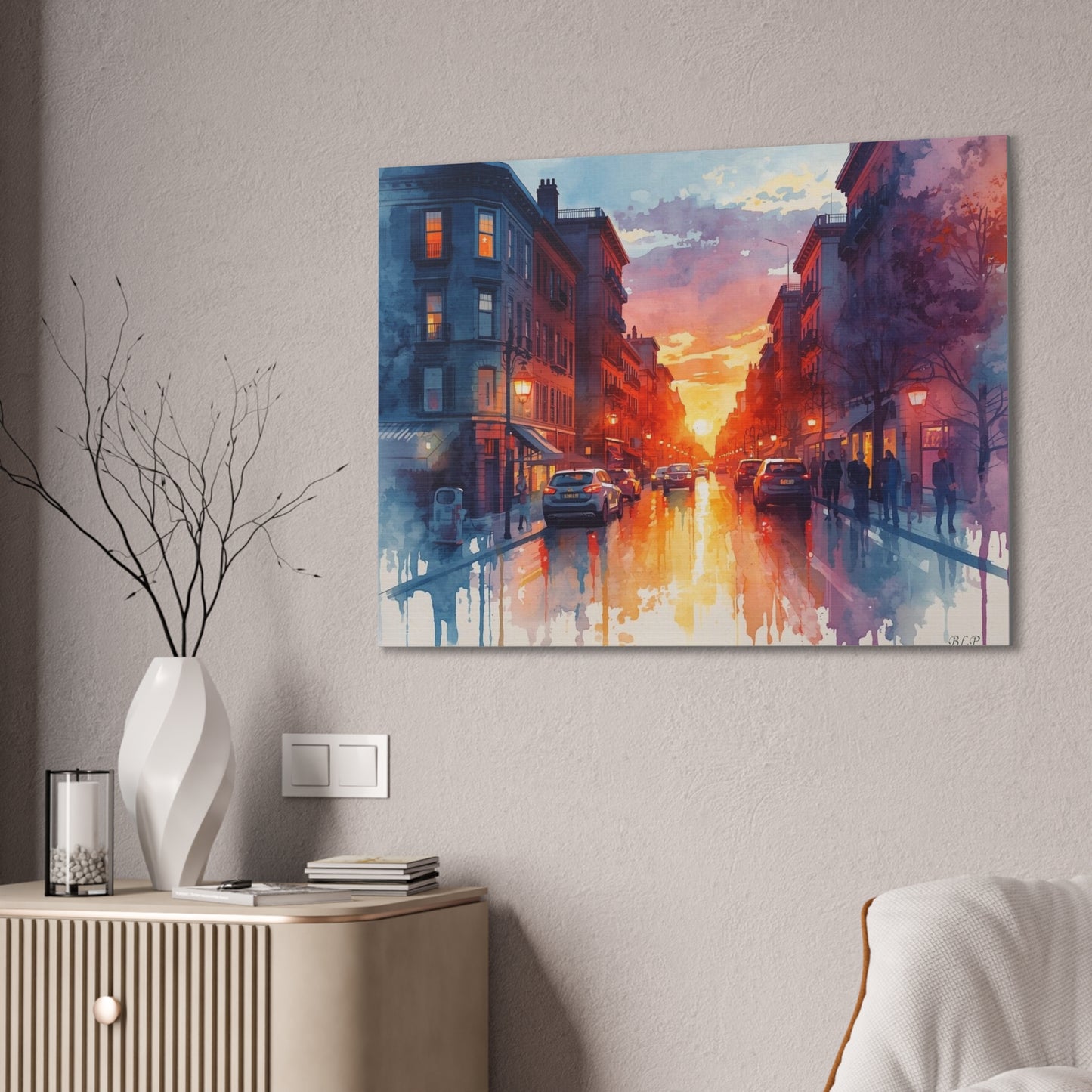 City Street - Canvas Stretched, 0.75" - 2026 Wall Art - Places