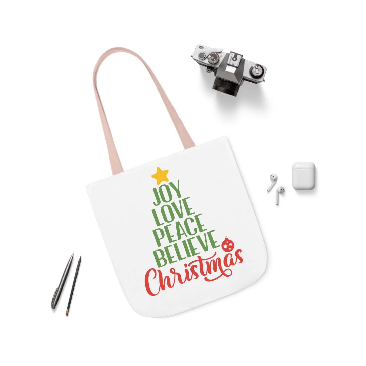 Love - Canvas Tote Bag, 5-Color Straps - Christmas