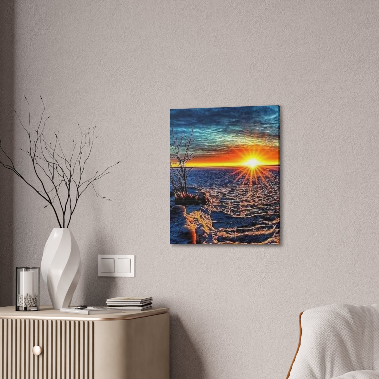 Sunrise on the Ocean - Canvas Stretched, 0.75"