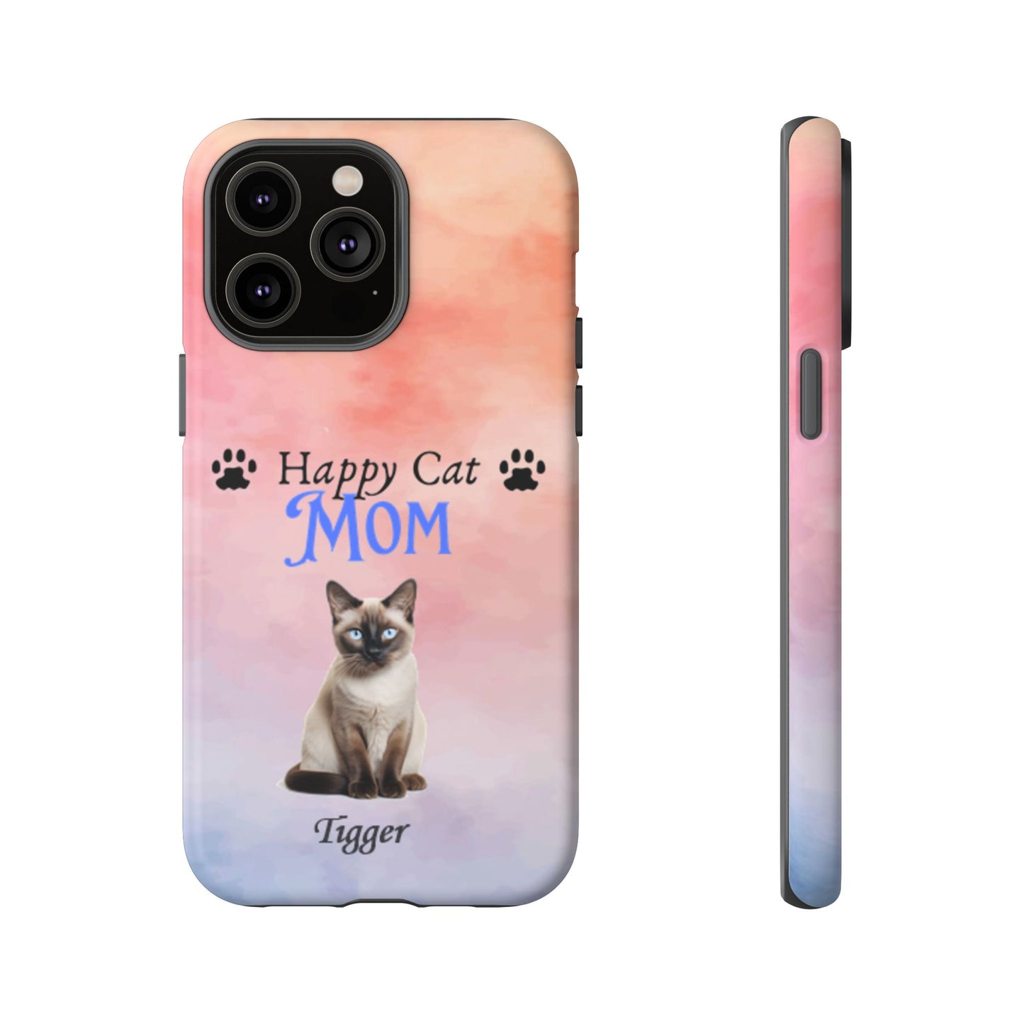 Happy Cat Mom - Personalized - Whimsical Phone Cases - Mother's Day