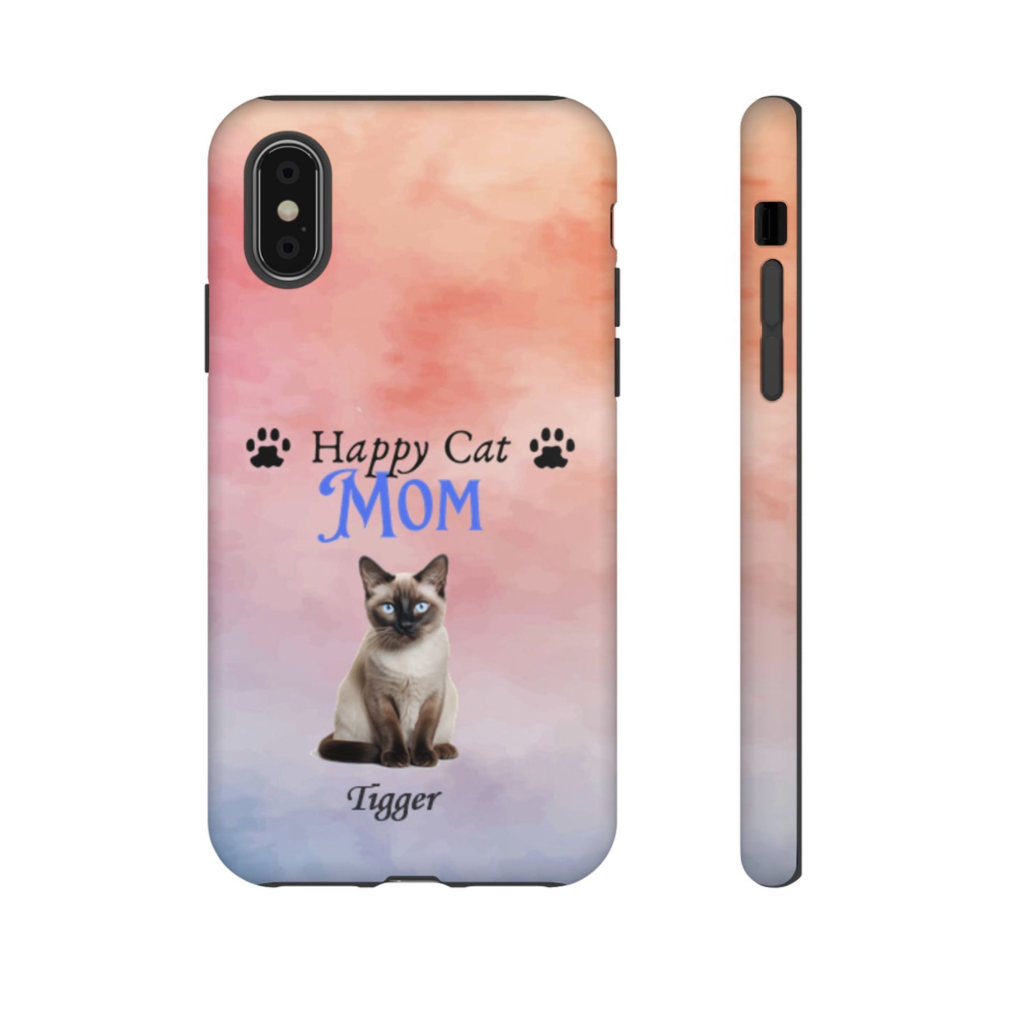 Happy Cat Mom - Personalized - Whimsical Phone Cases - Mother's Day