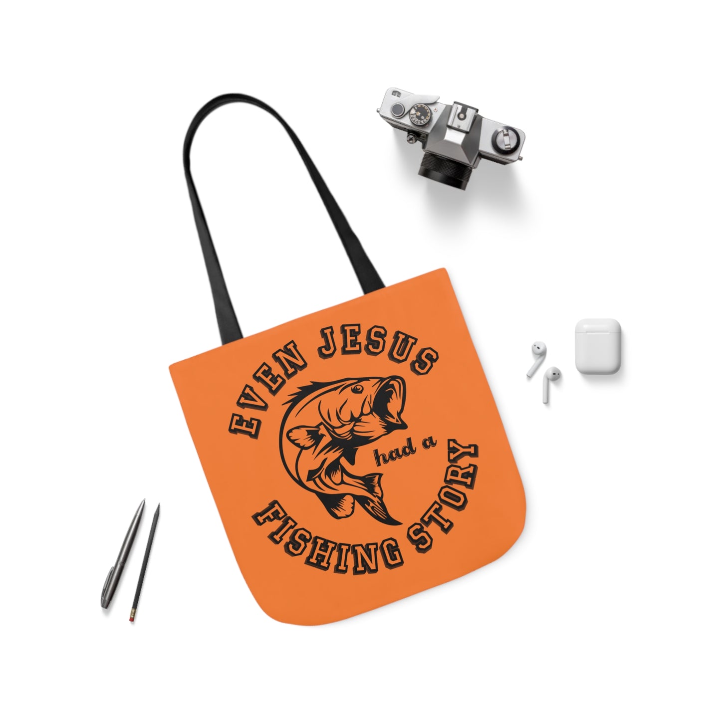 Fishing - Canvas Tote Bag, 5-Color Straps