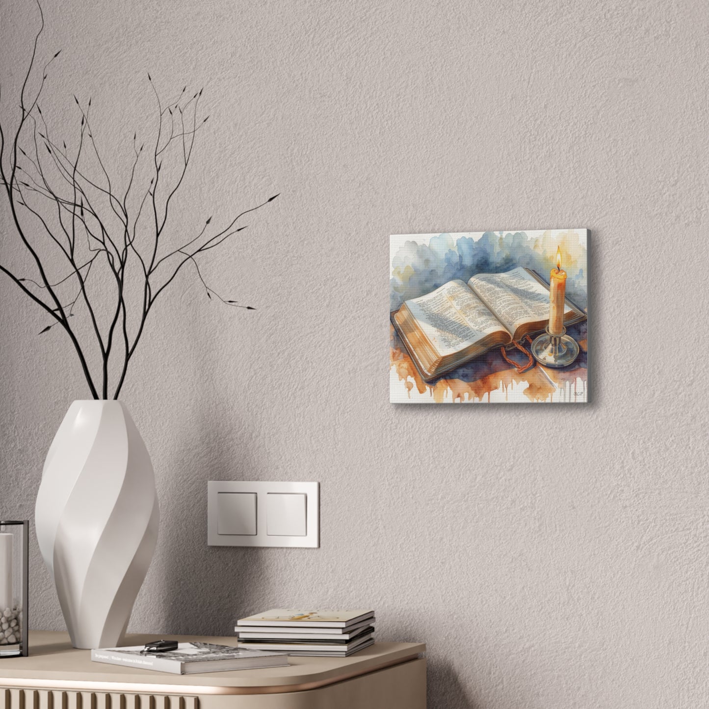 Bible by Candlelight - Canvas Stretched, 0.75" - 2026 Wall Art - Religion