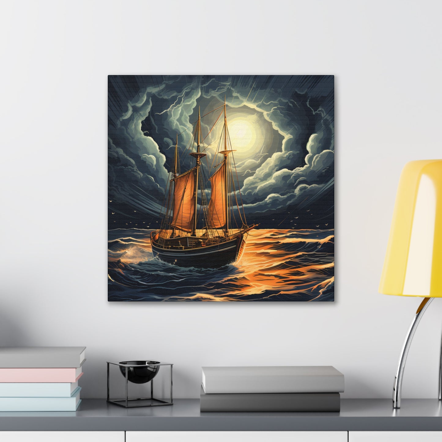 Sailing in the moonlight - Canvas Stretched, 0.75"