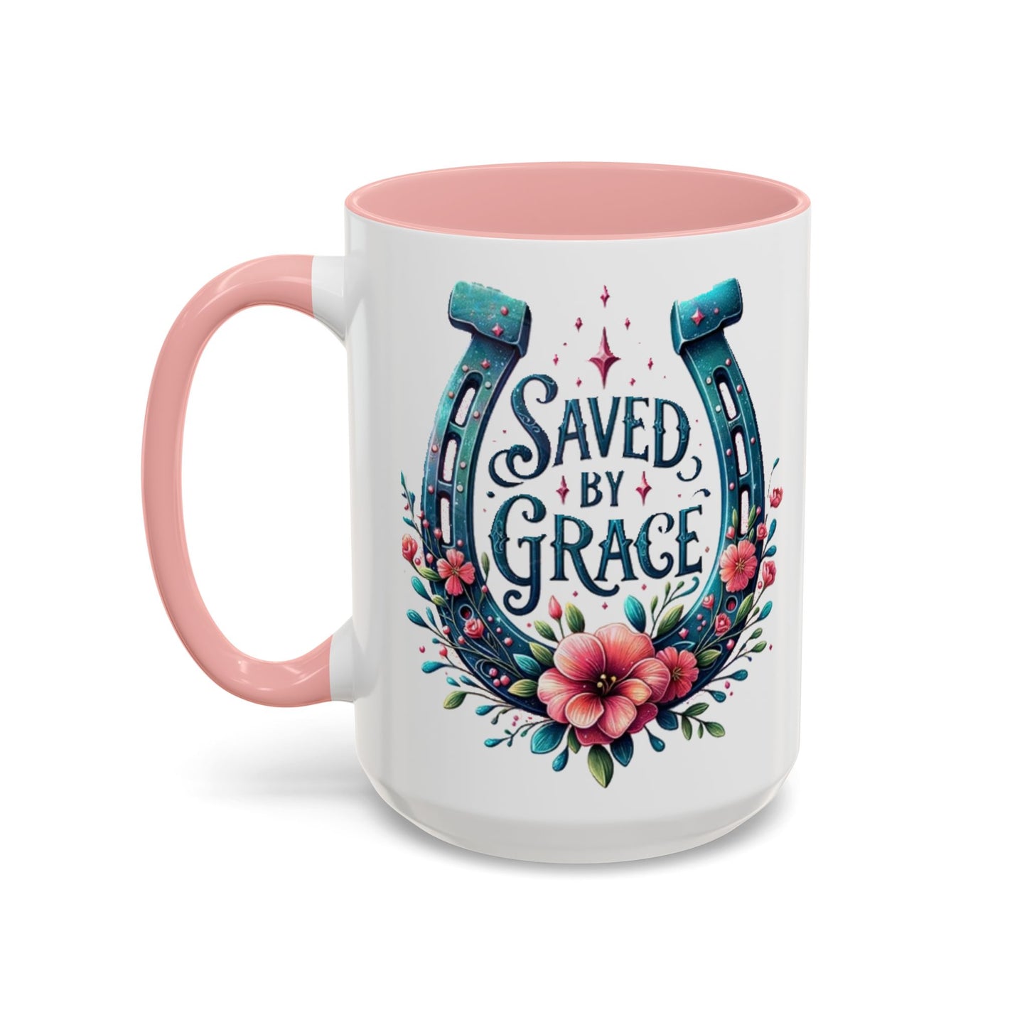 Saved by Grace - Accent Coffee Mug (11, 15oz) - Easter - Mother's Day - Father's Day