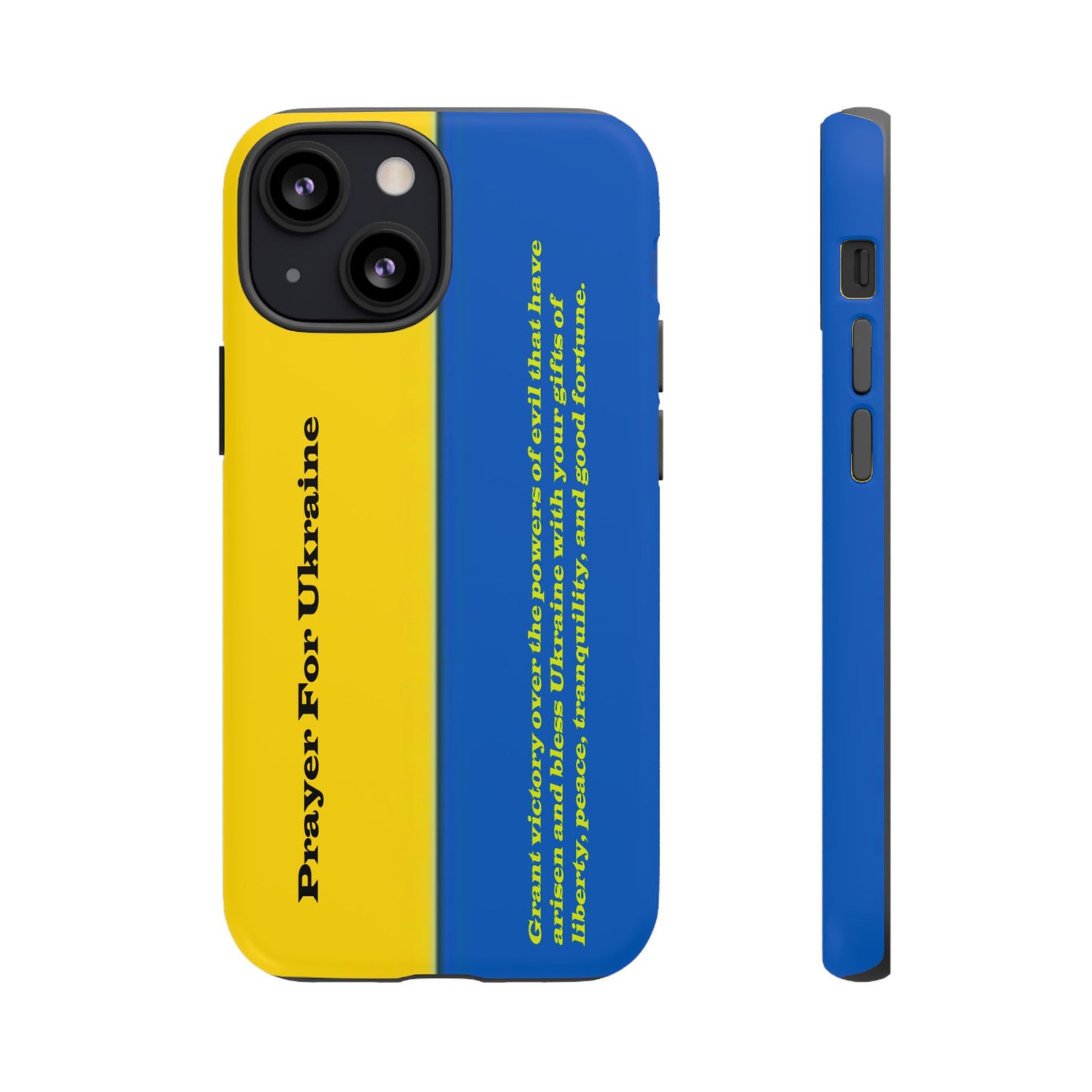 Flag of Ukraine with Prayer - Flag Phone Cases