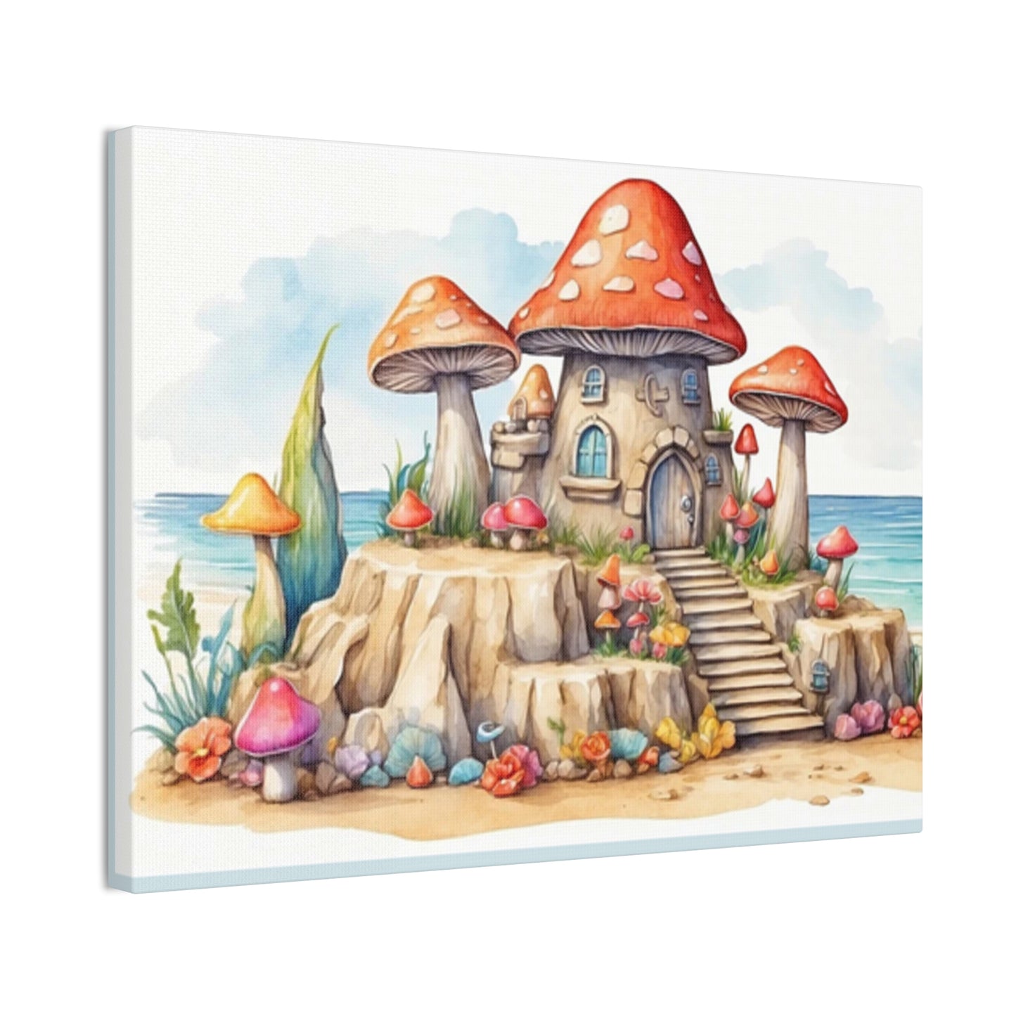 Mushroom House - Canvas Stretched, 0.75"