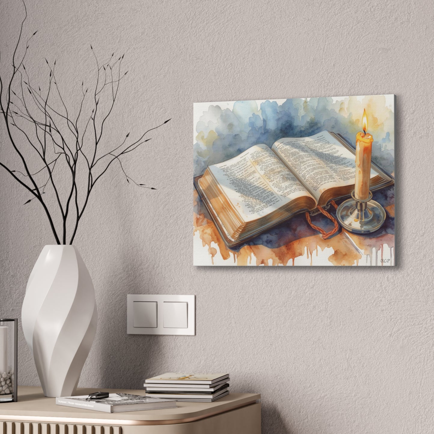 Bible by Candlelight - Canvas Stretched, 0.75" - 2026 Wall Art - Religion