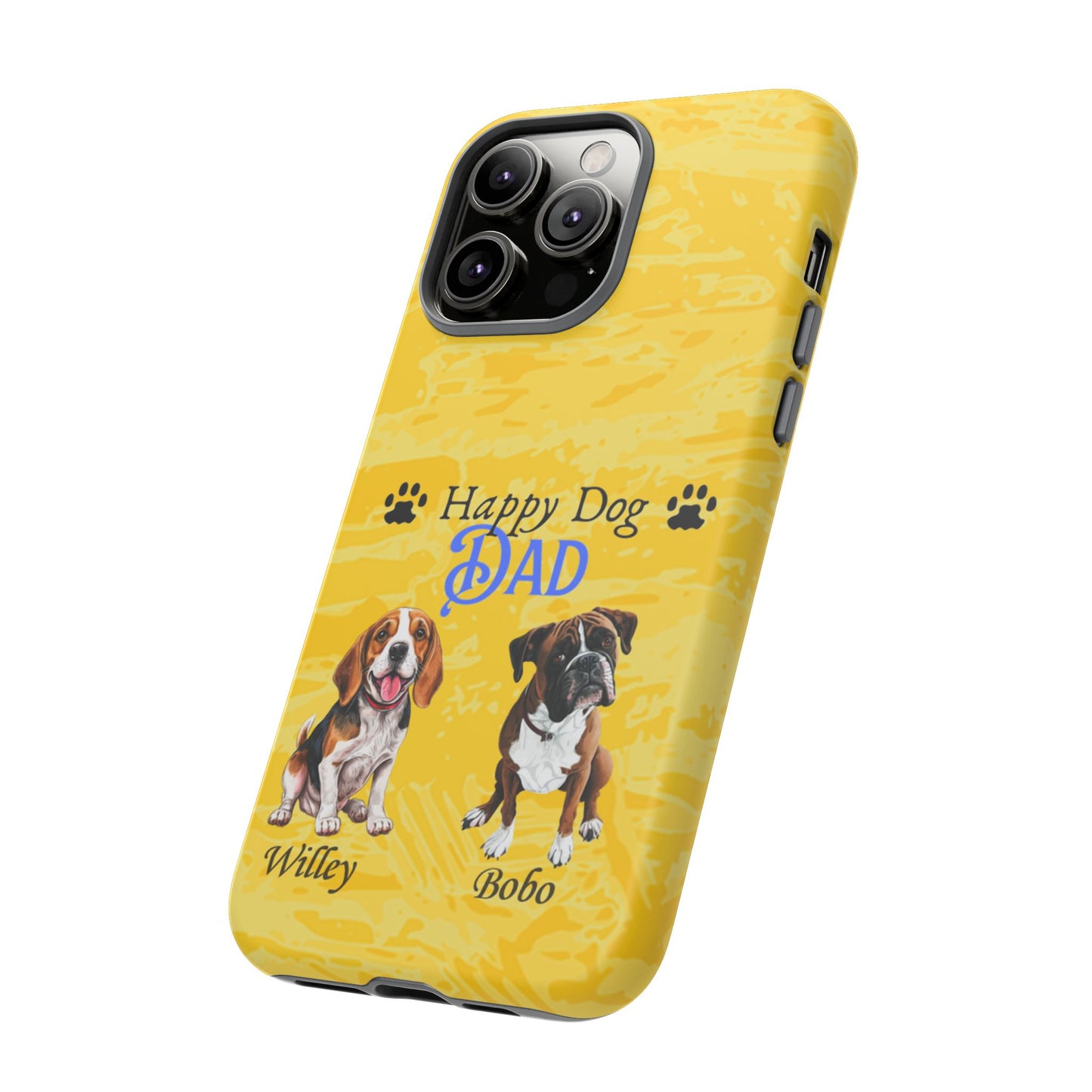 Happy Dog Dad - Personalized - Whimsical Phone Cases - Father's Day