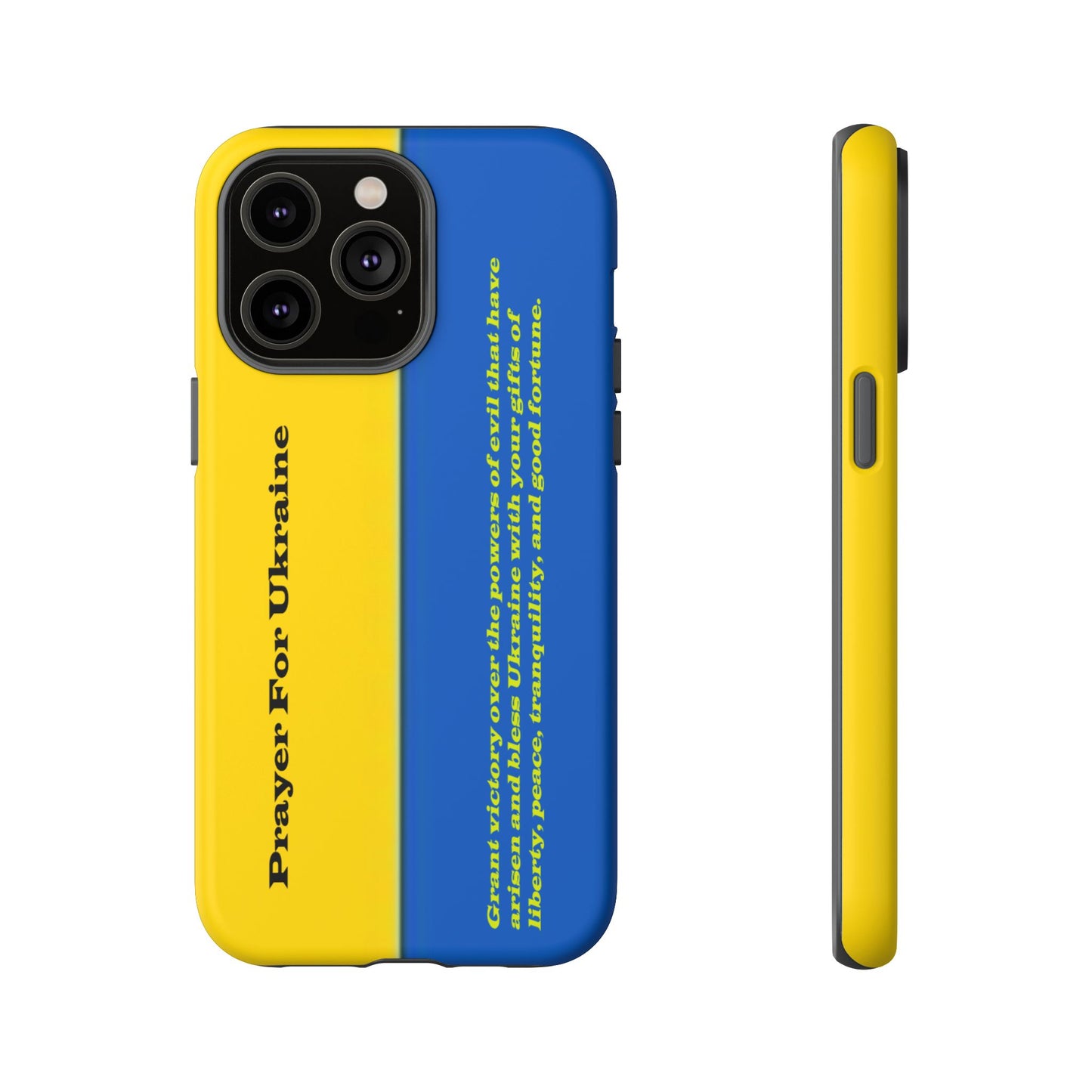 Flag of Ukraine with Prayer - Flag Phone Cases