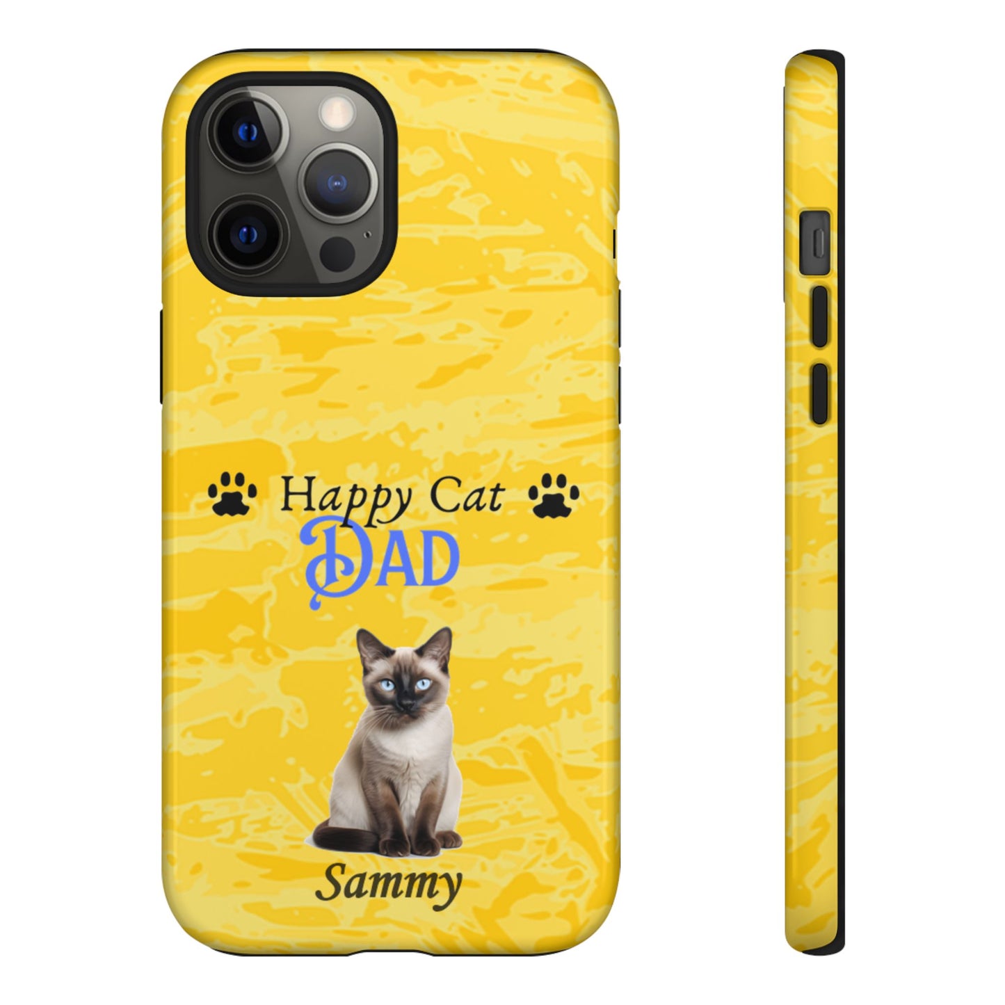 Happy Cat Dad - Personalized - Whimsical Phone Cases - Father's Day