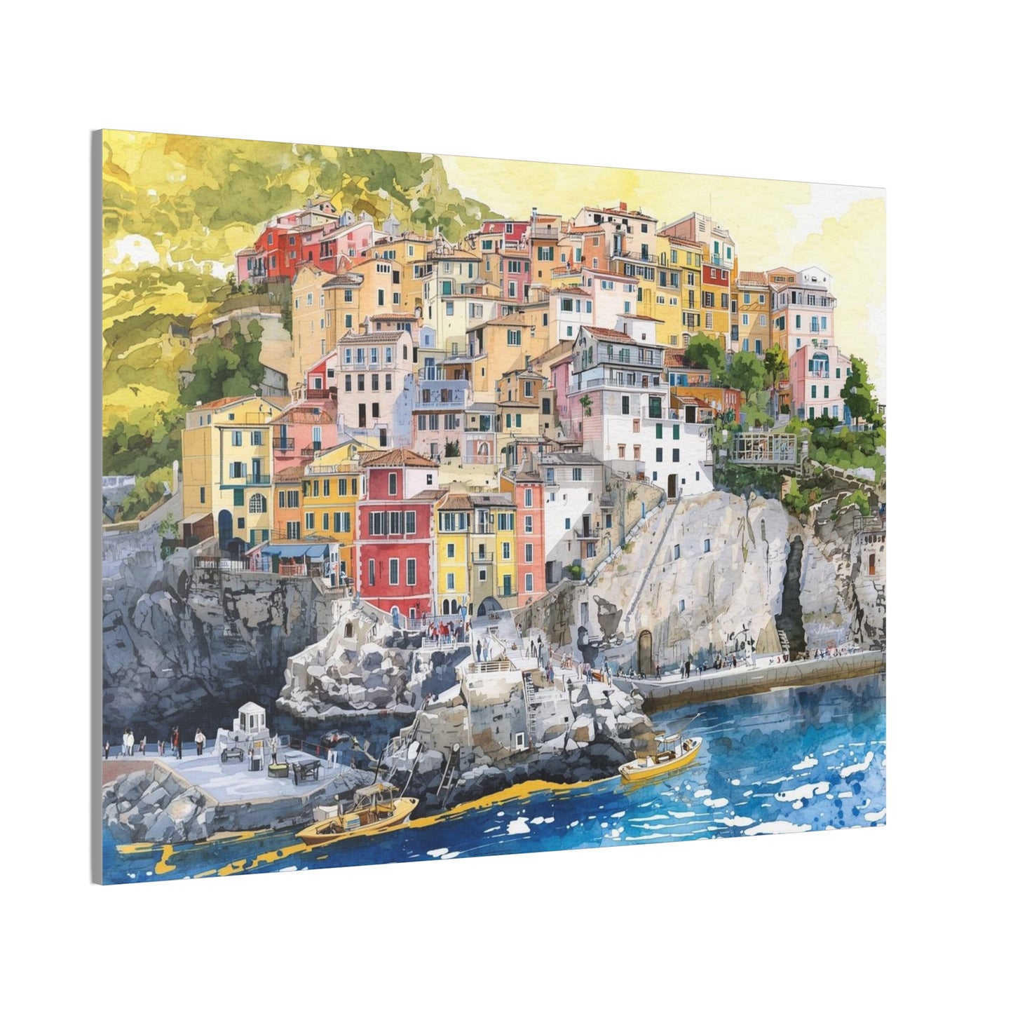 Italian Coastal City - Canvas Stretched, 0.75" - Wall Art 2026 - Scenes