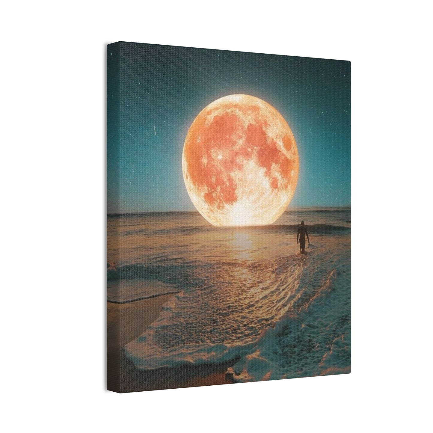 Moon on the water - Canvas Stretched, 0.75"