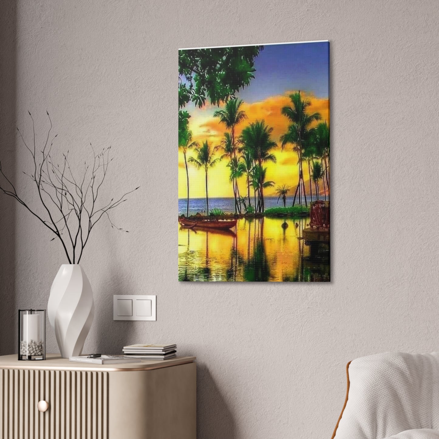 Island Lagoon - Canvas Stretched, 0.75"