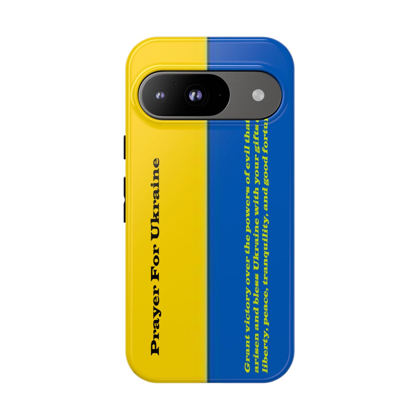 Flag of Ukraine with Prayer - Flag Phone Cases