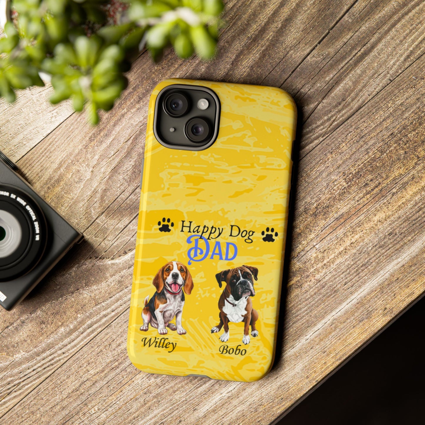 Happy Dog Dad - Personalized - Whimsical Phone Cases - Father's Day