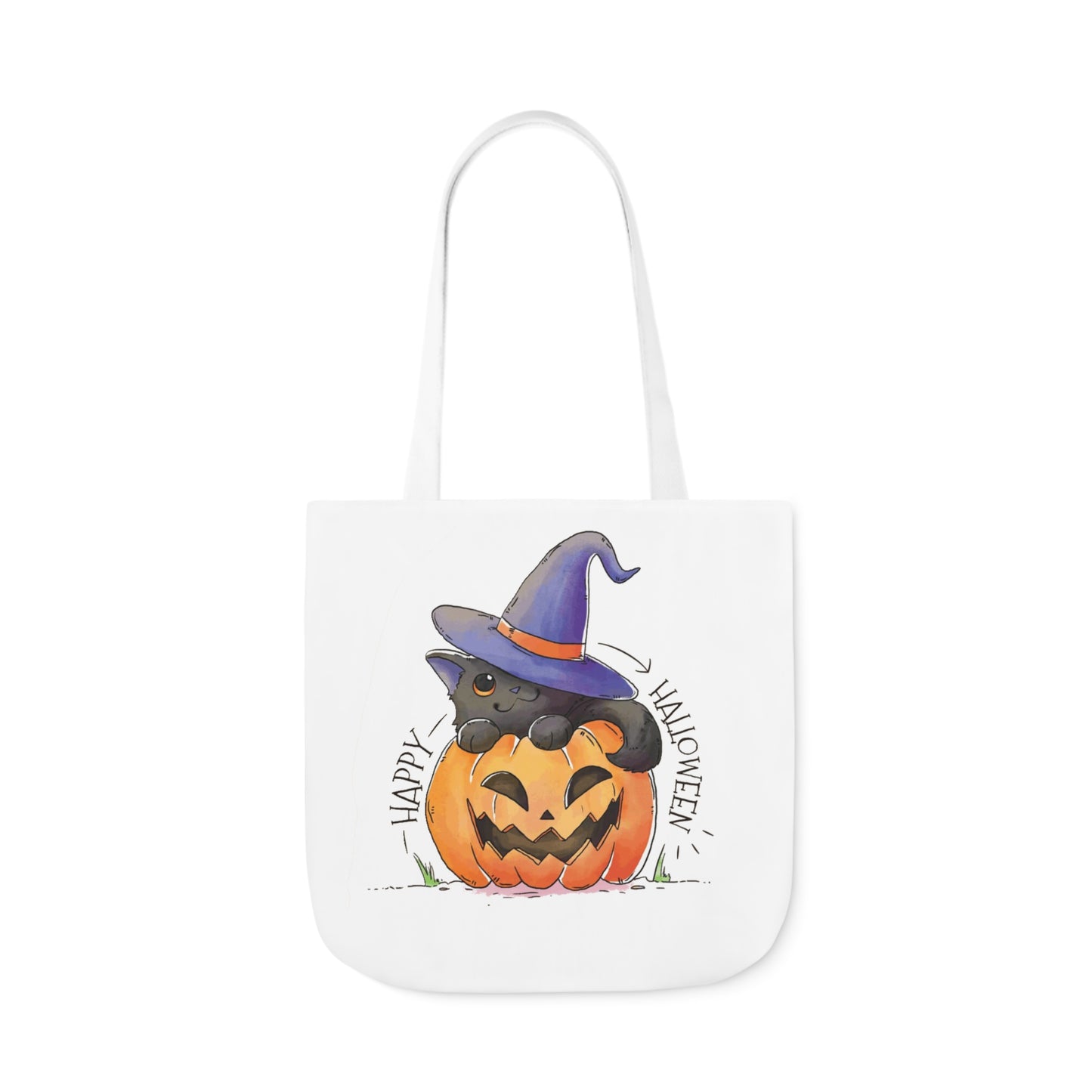 Happy Halloween - Canvas Tote Bag, 5-Color Straps - Halloween