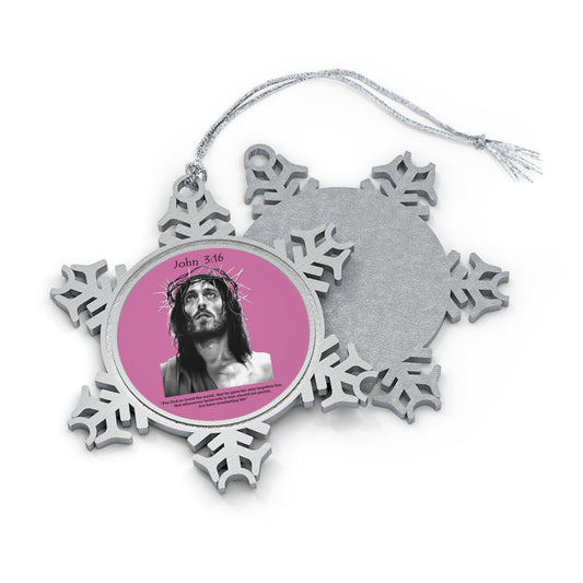 John 3:16 - Pewter Snowflake Ornaments - Easter - Mother's Day - Father's Day