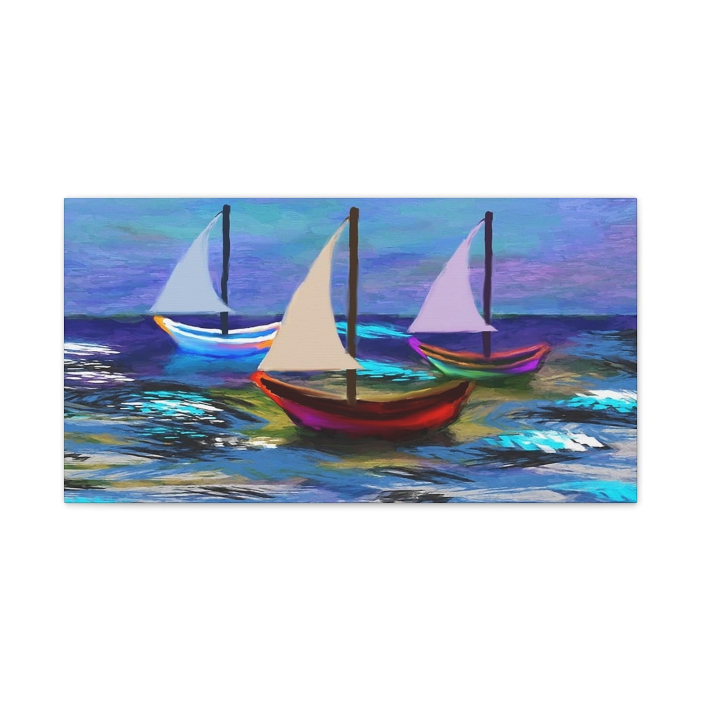 Sail Boats - Pastel _ Canvas Stretched, 0.75"