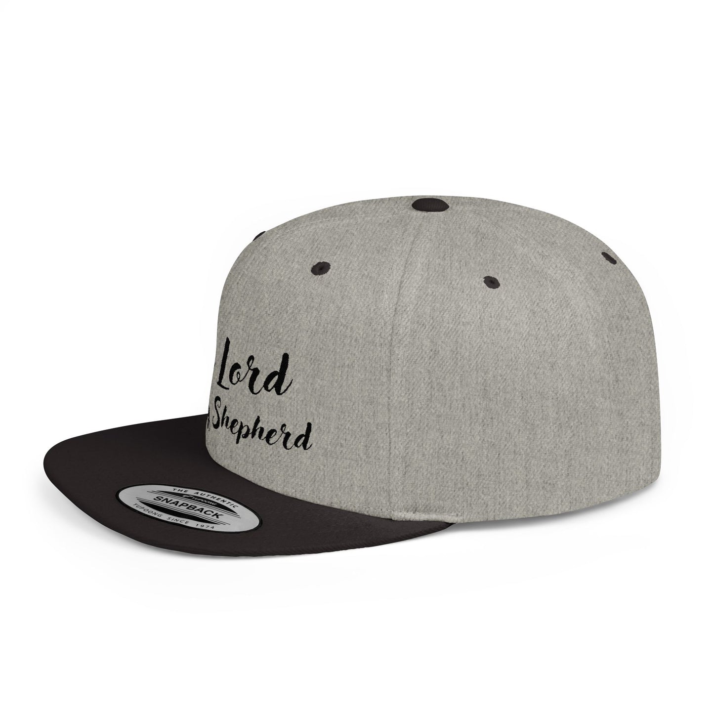 The Lord is My Shepherd - Black - Embroidered - Flat Bill Snapback - Base Ball Cap - Easter - Mother's Day - Father's Day