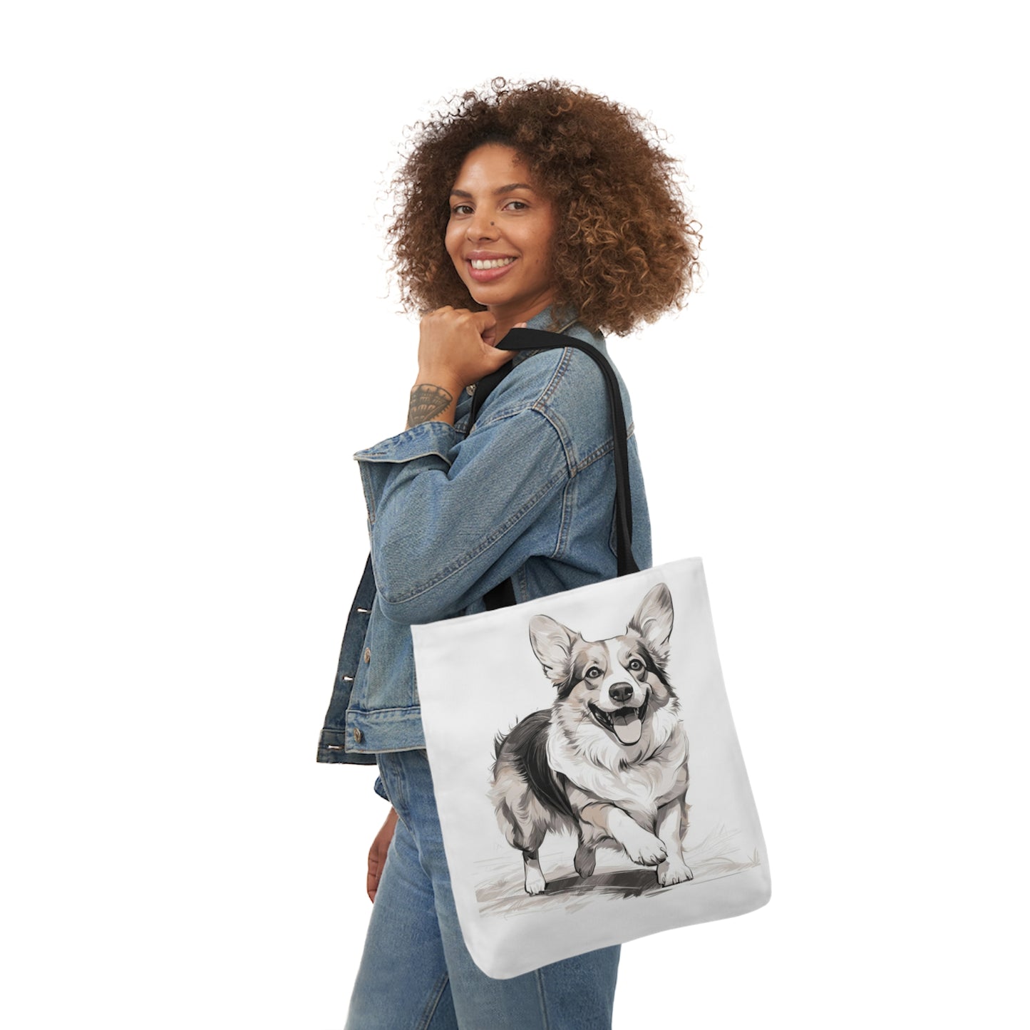 Corgi 2 - Canvas Tote Bag, 5-Color Straps