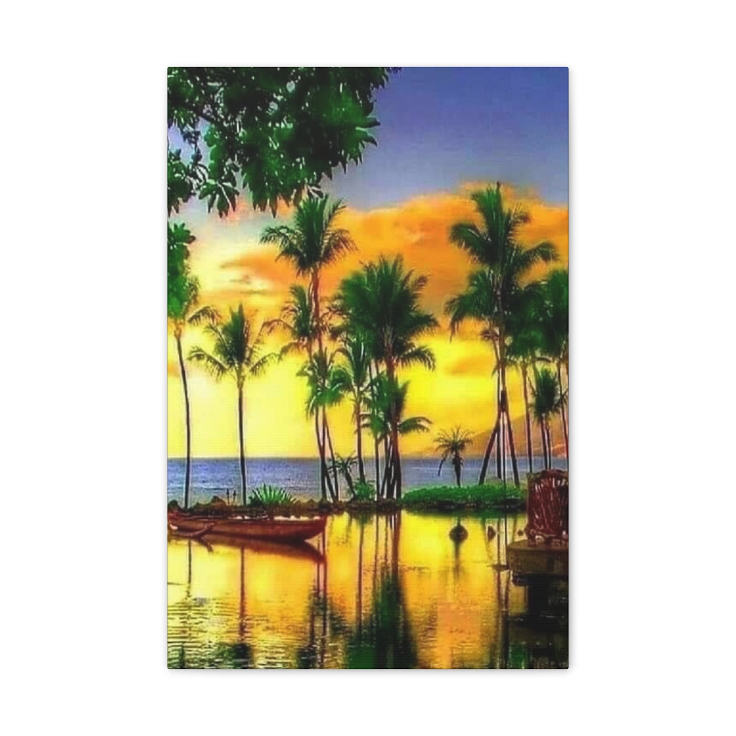 Island Lagoon - Canvas Stretched, 0.75"