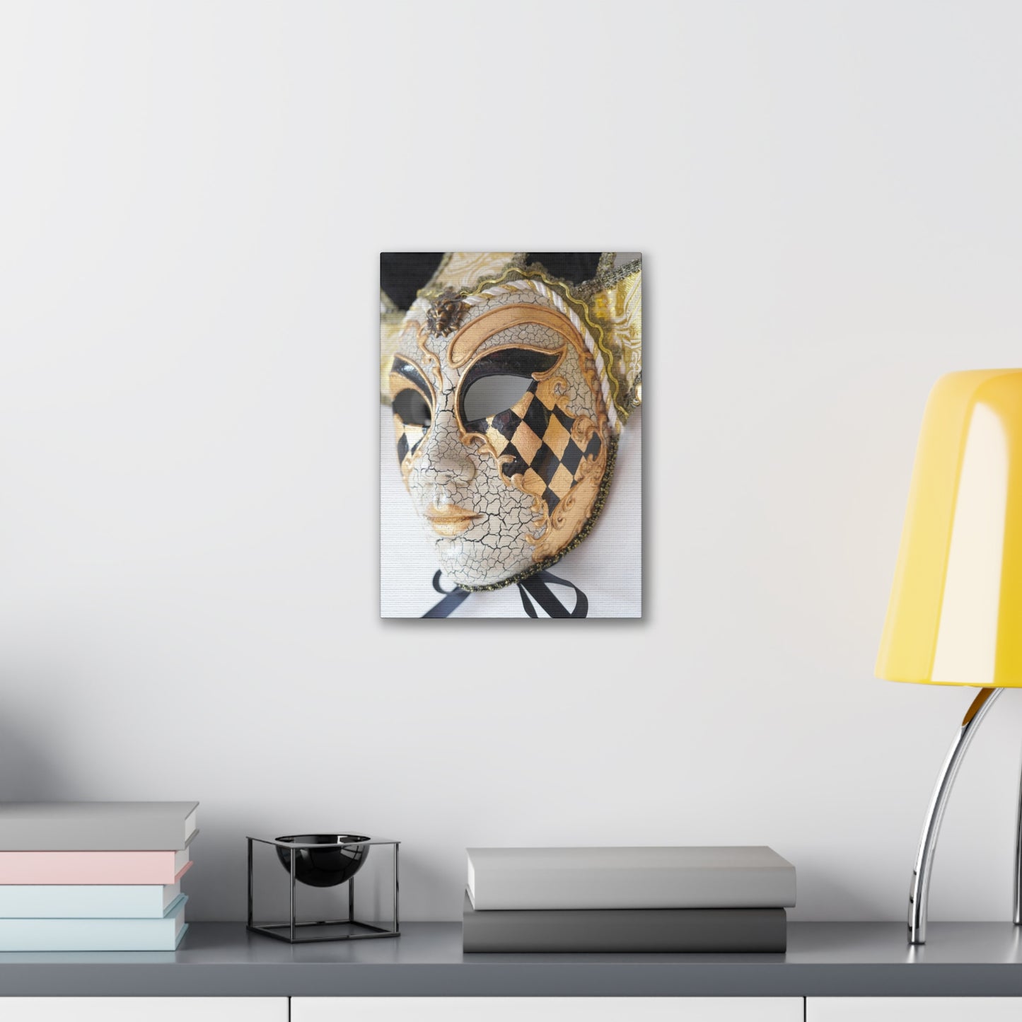 Gold and Silver Mask - Canvas Stretched, 0.75"