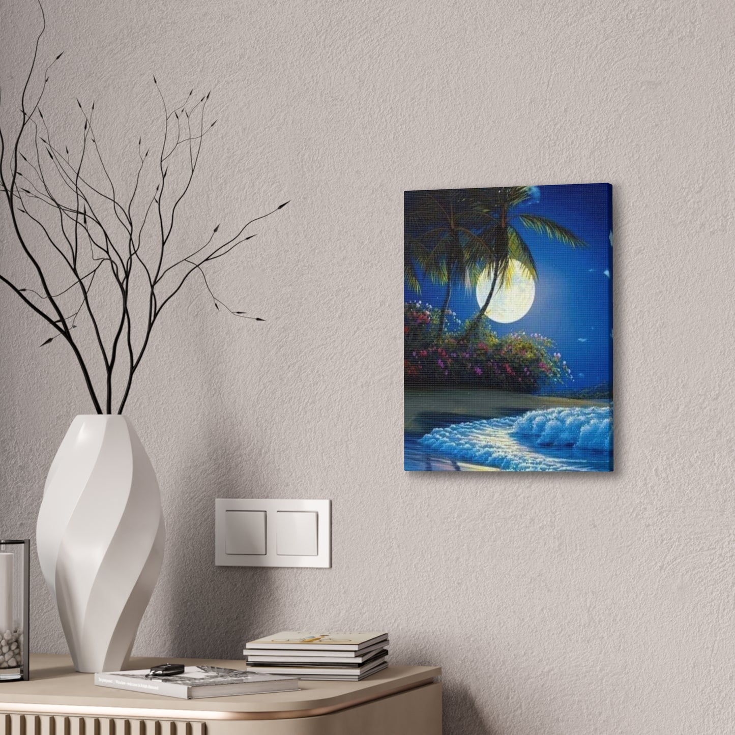 Desert Island Moon Light - Canvas Stretched, 0.75"