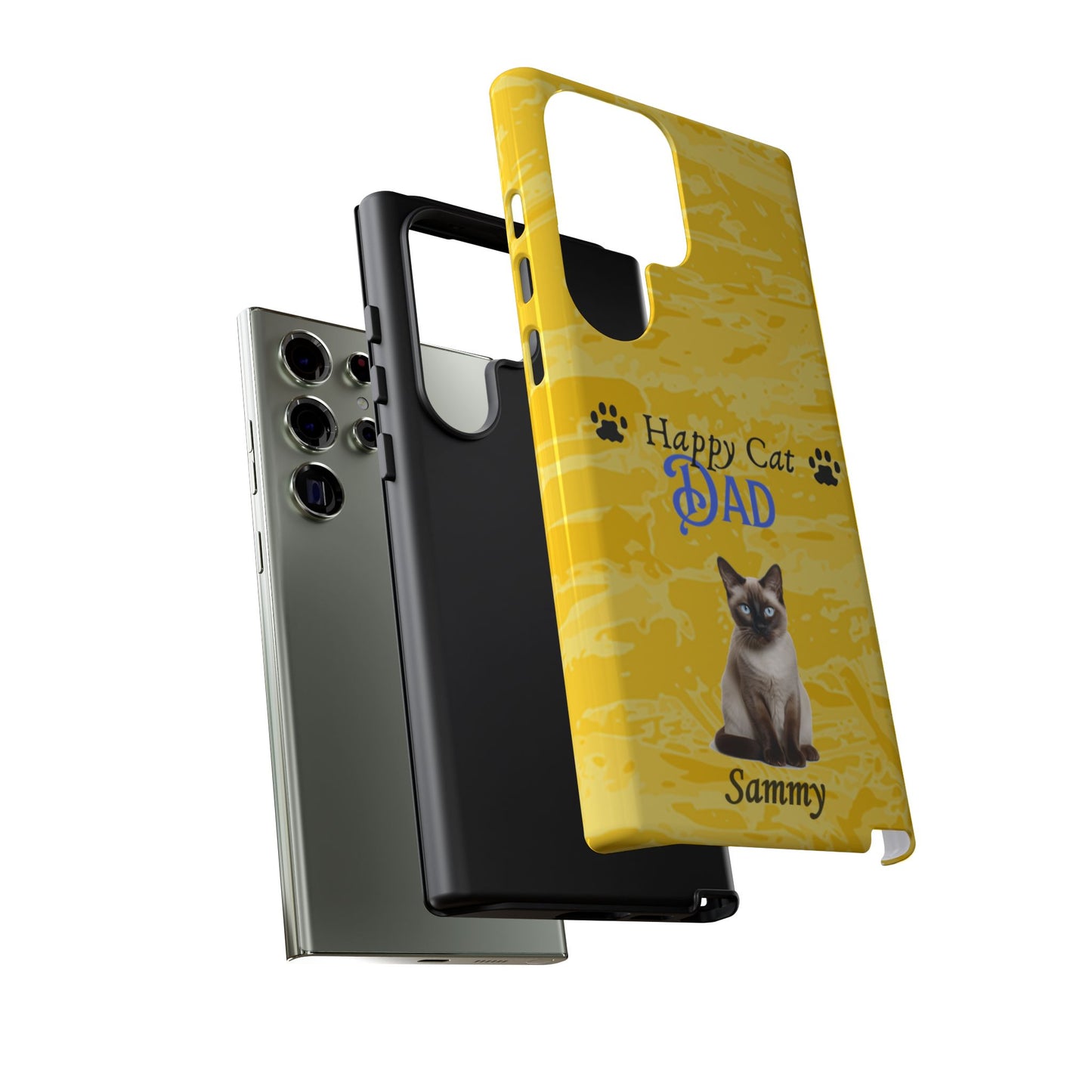 Happy Cat Dad - Personalized - Whimsical Phone Cases - Father's Day