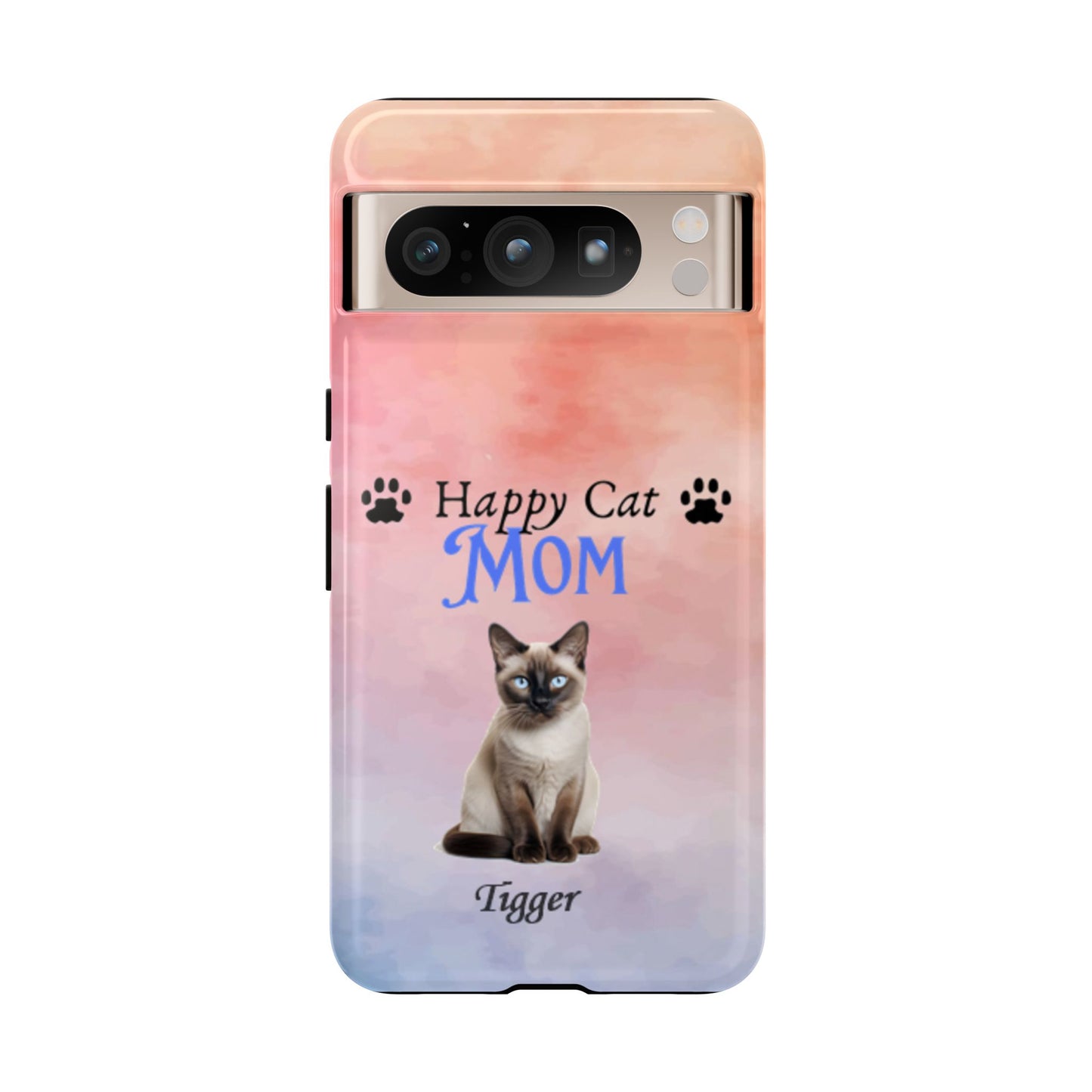 Happy Cat Mom - Personalized - Whimsical Phone Cases - Mother's Day