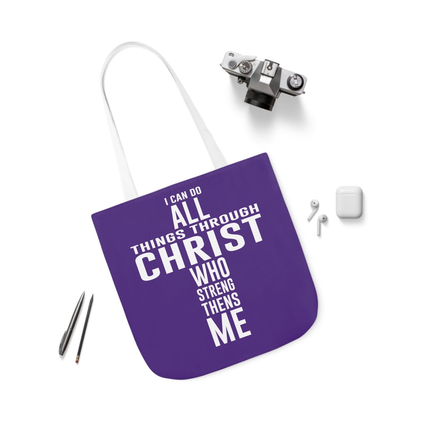 I can do - Canvas Tote Bag, 5-Color Straps - Religious