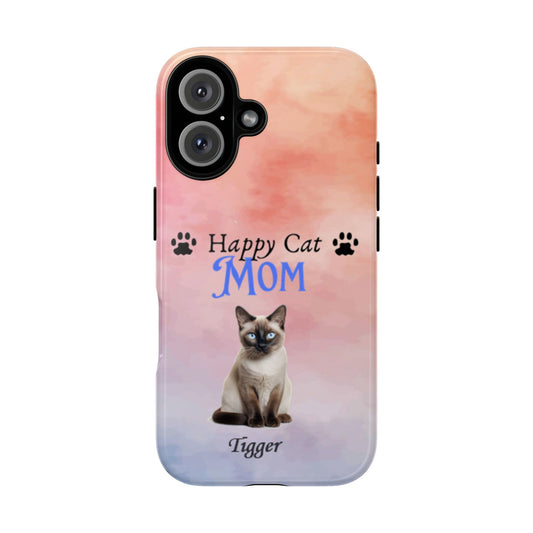 Happy Cat Mom - Personalized - Whimsical Phone Cases - Mother's Day