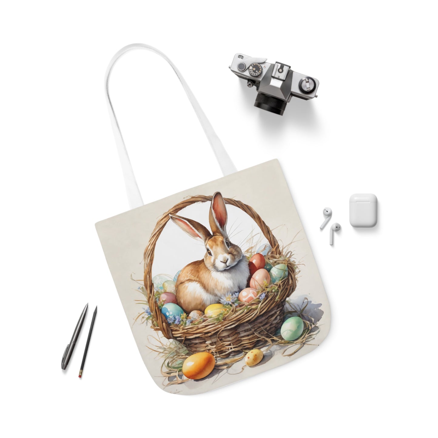 Easter - Canvas Tote Bag, 5-Color Straps -