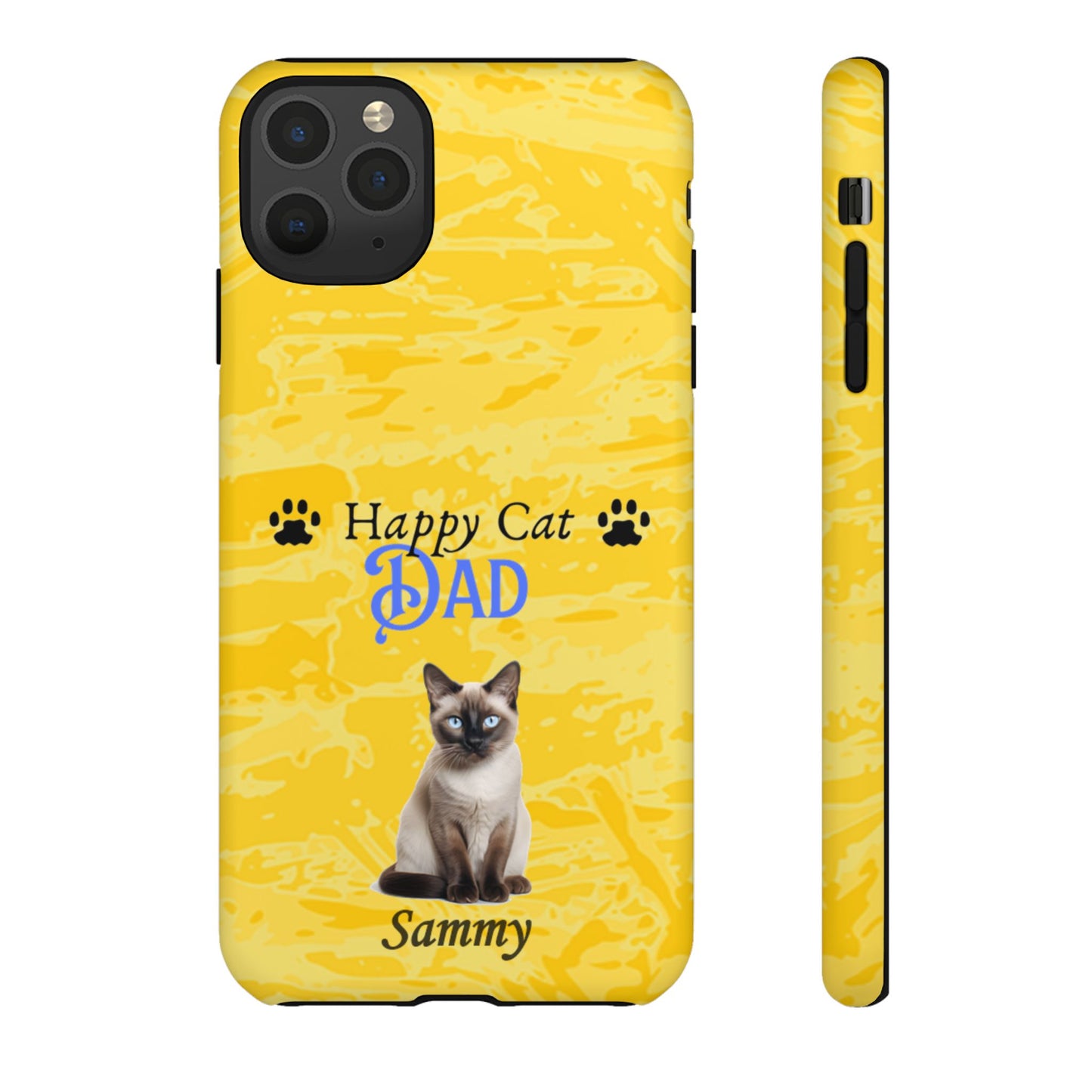 Happy Cat Dad - Personalized - Whimsical Phone Cases - Father's Day