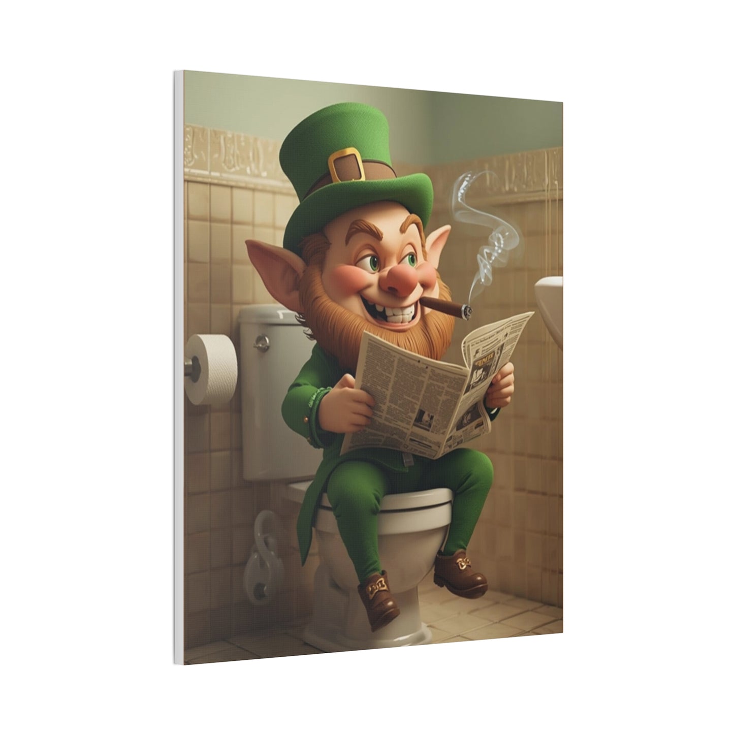 Leprechaun - Canvas Stretched, 0.75" - Wall art 2026 - Bathroom Humor