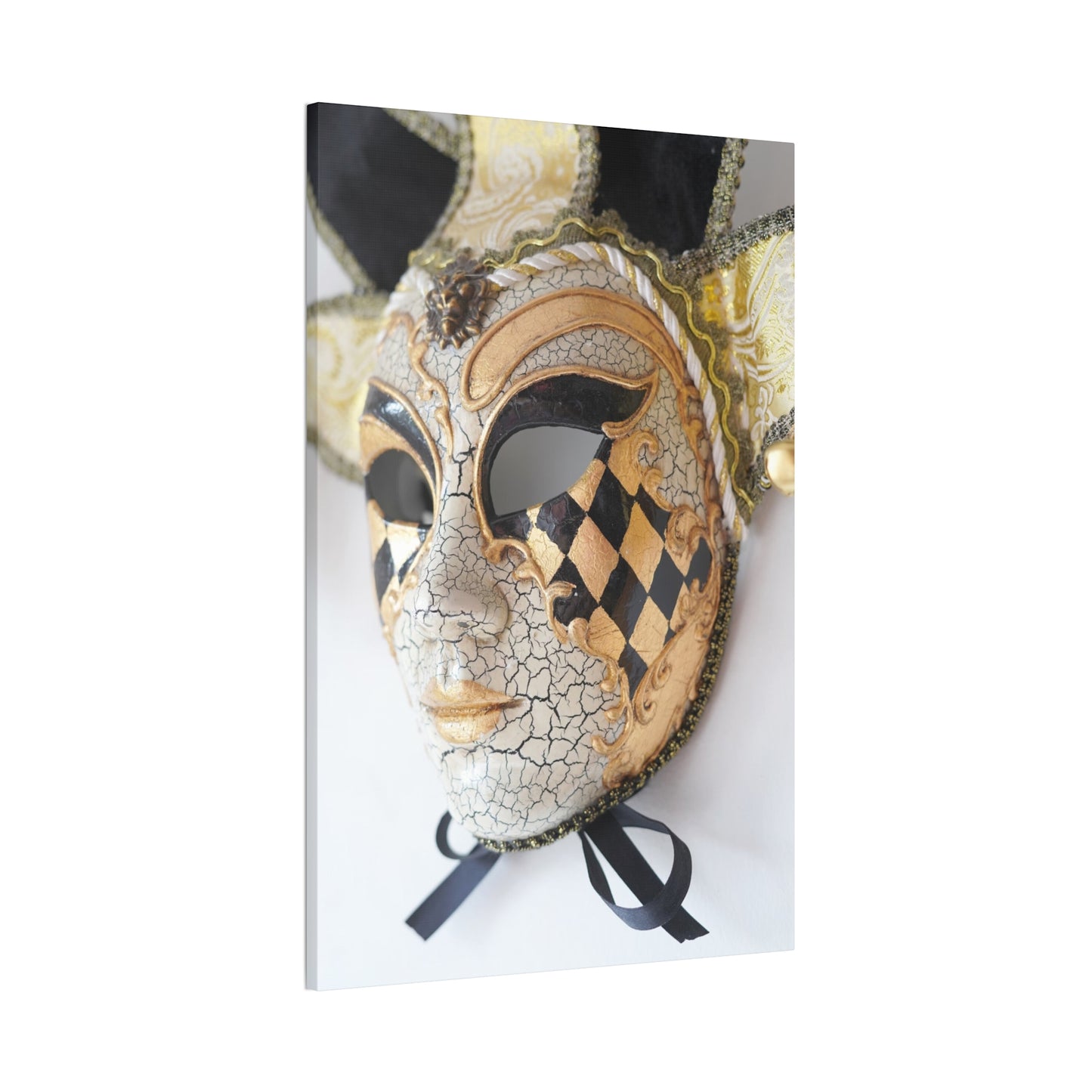 Gold and Silver Mask - Canvas Stretched, 0.75"