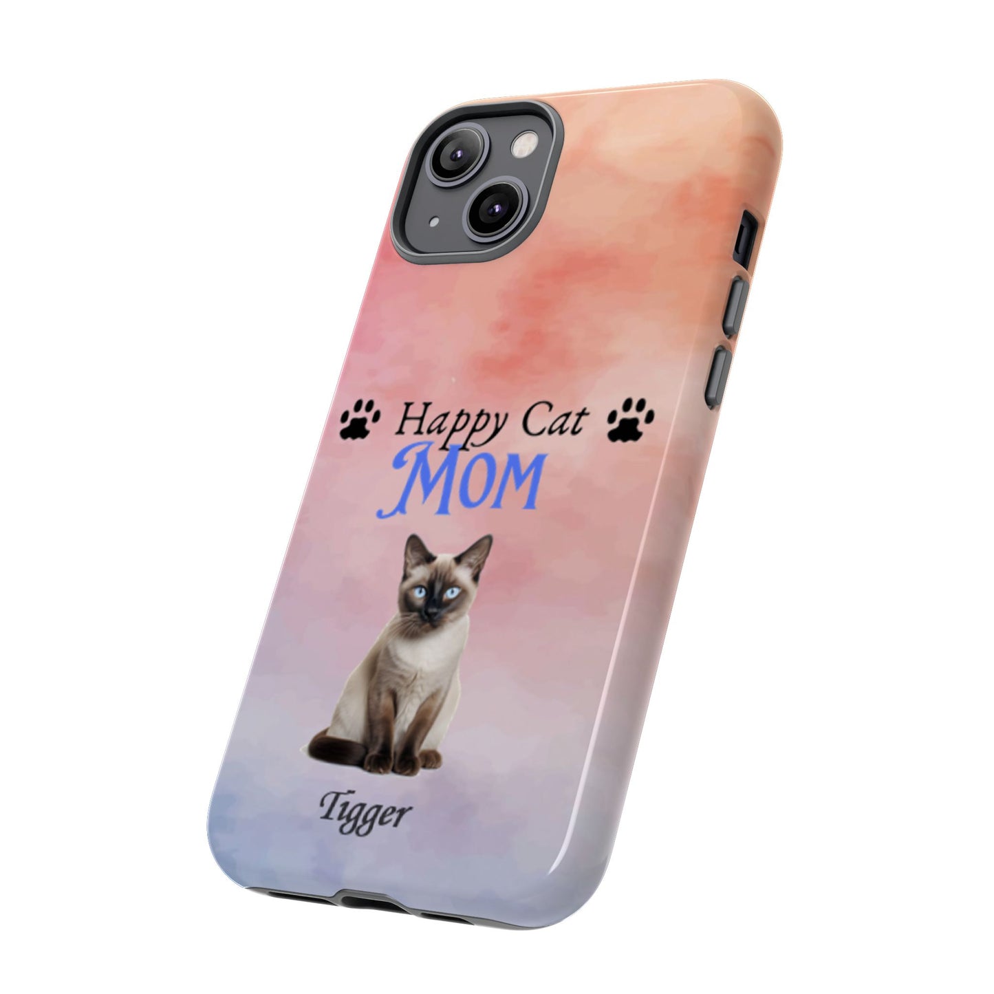 Happy Cat Mom - Personalized - Whimsical Phone Cases - Mother's Day