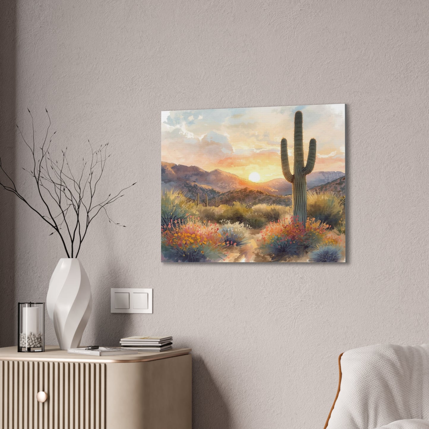 Desert Sunset - Canvas Stretched, 0.75" -  2026 Wall Art - Scenes
