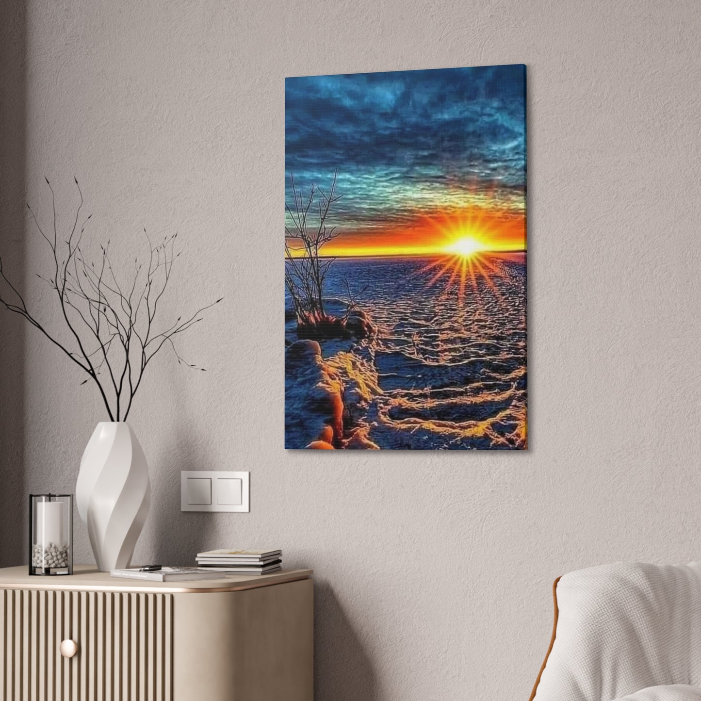 Sunrise on the Ocean - Canvas Stretched, 0.75"