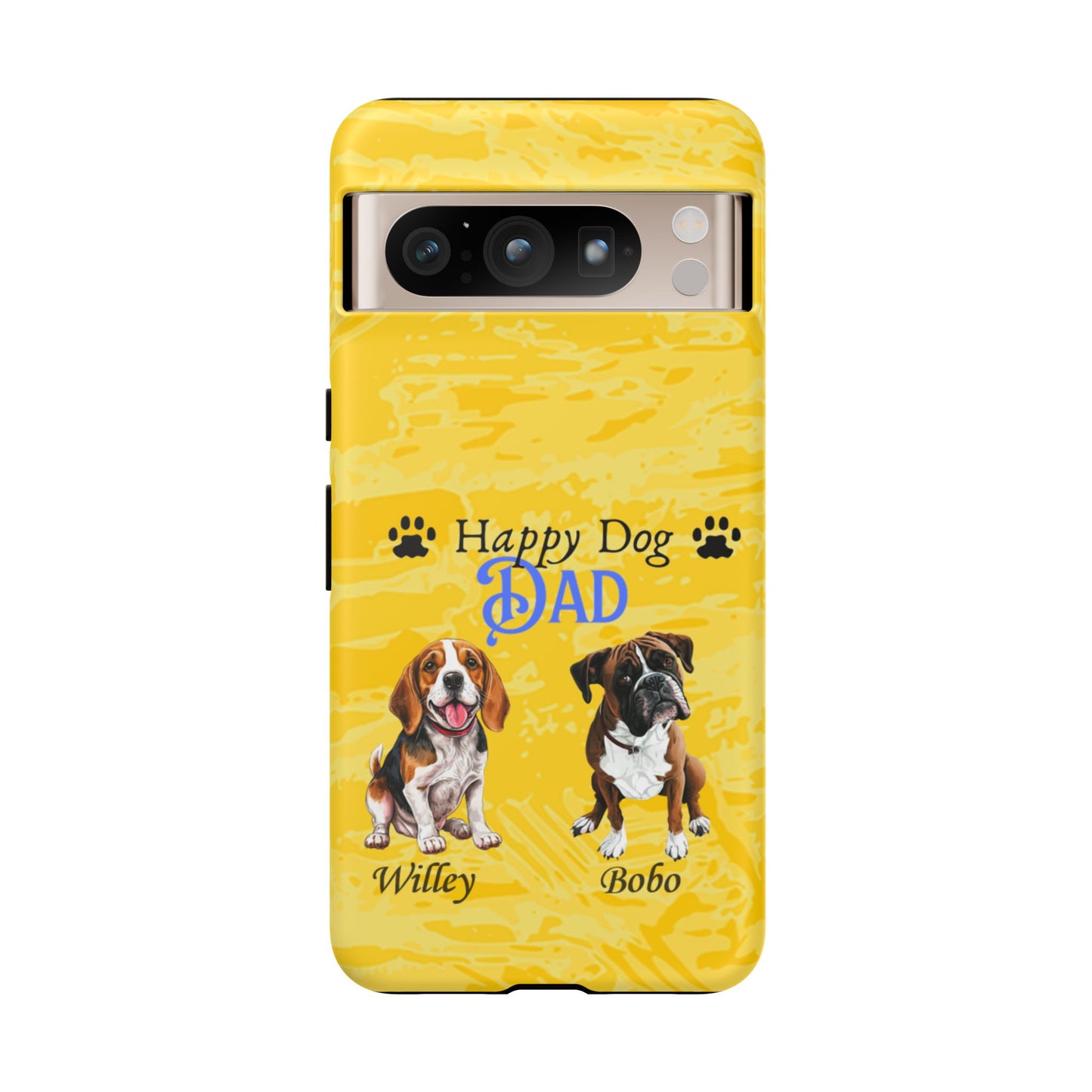 Happy Dog Dad - Personalized - Whimsical Phone Cases - Father's Day