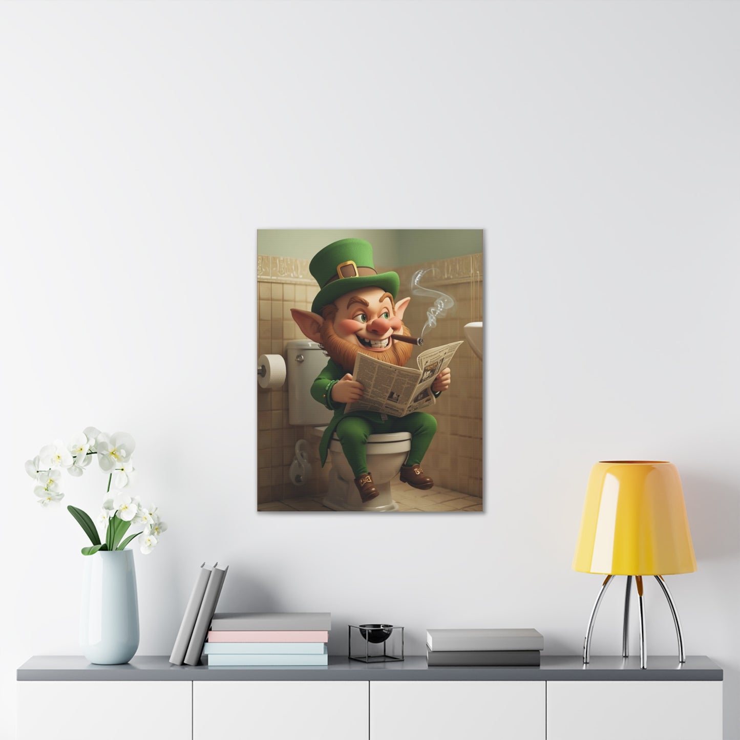 Leprechaun - Canvas Stretched, 0.75" - Wall art 2026 - Bathroom Humor