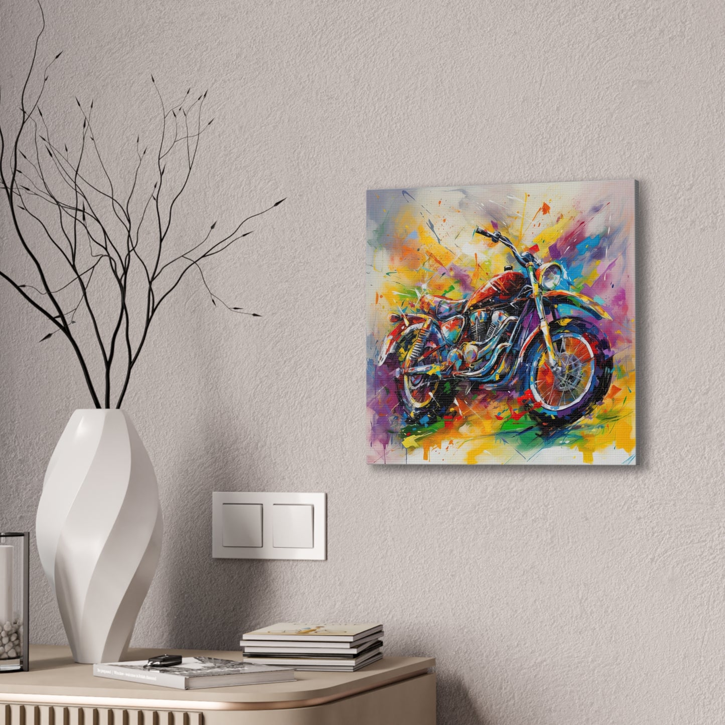 Bike in Oil - Canvas Stretched, 0.75"